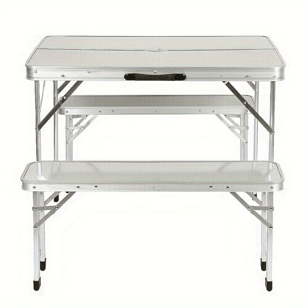 Tafel- En Stoelset Voor Buiten – Picknicktafel – Campingset – Klaptafel – Klapbanken – Aluminium Frame – Compact Opvouwbaar