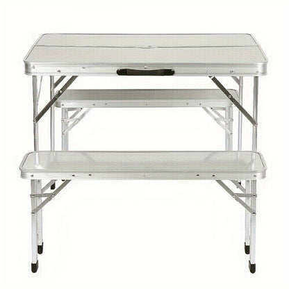 Tafel- En Stoelset Voor Buiten – Picknicktafel – Campingset – Klaptafel – Klapbanken – Aluminium Frame – Compact Opvouwbaar