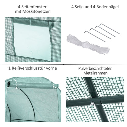 Kweekkas – Tuinkas – Broeikas – Tunnelkas – Moestuin Kas – 350x200x200 cm – Waterafstotende Folie – Mesh Ventilatieraam