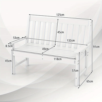 Tuinbank – Buitenbank – Zitbank – Loungebank – Parkbank – Weerbestendig HDPE – Extra Stevig 320 kg Draagkracht – Wit