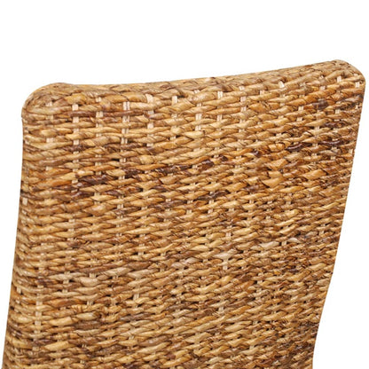 Eetkamerstoel – Eettafelstoel – Keukenstoel – Kuipstoel – Stoel – Handgevlochten Abaca Zitting – Massief Houten Frame – Set van 4