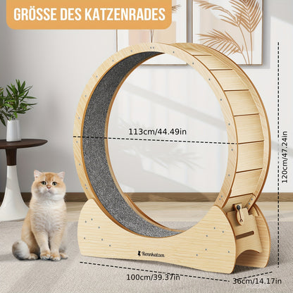 cattrainingsrad – katten loopwiel – looprad kat – kattenwiel – cat wheel – XL formaat – Natuurlijk Hout – Veilig & Comfortabel