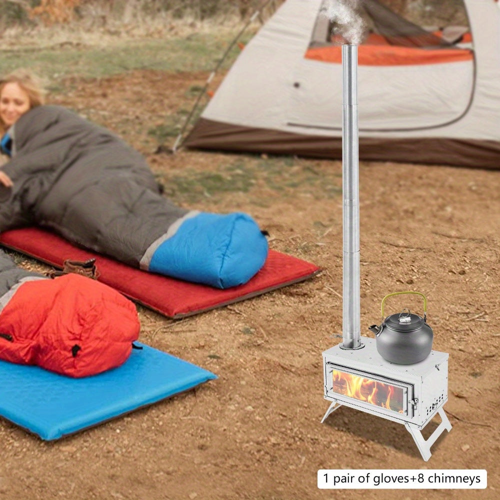 Draagbare Houtkachel – Outdoor Kachel – Rvs Kachel – Campingkachel – Picknickkachel – Compact Formaat – Roestvrij Staal