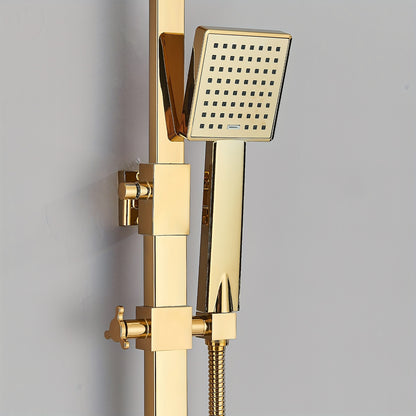 Modern Gouden Douche Systeem – Douche Set – Regendouche – Handdouche – Mengkraan – 20 cm Regenval – Thermostatisch – Wandmontage