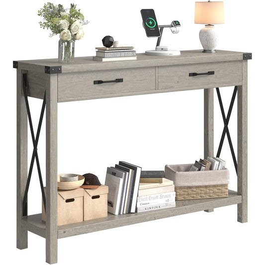 Dressoir – Opbergkast – Ladekast – Kast – Sideboard – Industrieel Smal Kastje – Metaal Met Houten Bovenblad – 31 Inch Space-Saving Design