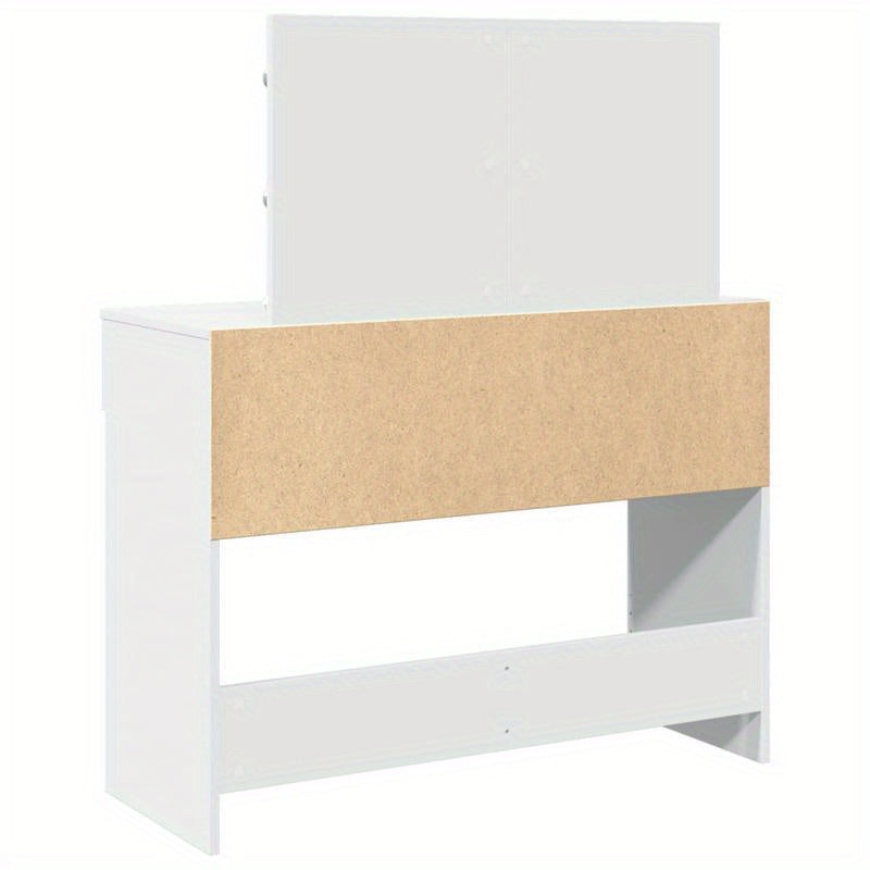 Kaptafel – Make-up Tafel – Cosmeticatafel – Schminktafel – Dressing Table – Wit – Houten Frame – Compact 100x40x120 cm – Geen Elektriciteit Nodig