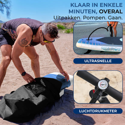 Opblaasbare SUP Board – Stand-Up Paddleboard – Peddelboard – Inflatable Paddleboard – Paddlebord Blauw – Anti-Slip Dek – 320 cm Lengte Met Accessoires - Blauw