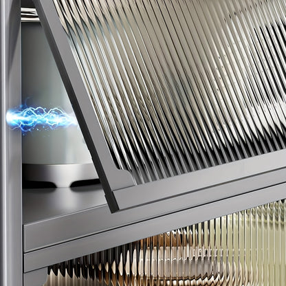 Keukenkast Organizer – Keukenkast Rek – Voorraadkast – Opbergrek – Keukenplanken – 5-laags Heavy-Duty Carbon Staal – Verstelbare Schuifladen Grijs