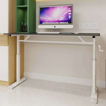 Adjustable Height Study Desk - Heavy-Duty A-Frame Design with Spacious Work Surface, Space-Saving Compact Home Office Desk, Easy Assembly, Manual Height Adjustment (No Electricity), Sturdy Floor-Standing Construction, & Multi