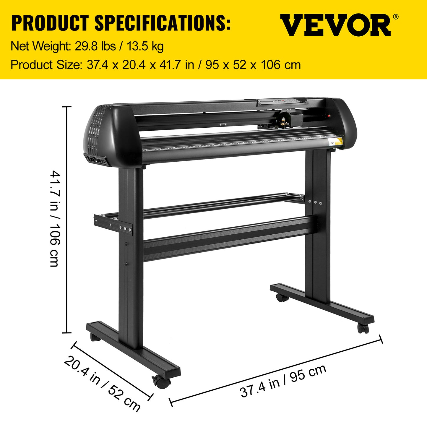 Vinylsnijder – Vinyl Plotter – Snijplotter – Sticker Snijder – Snijmachine – 28 Inch Snijbreedte – Instelbare Snijdruk & Snijsnelheid