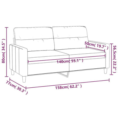 2-zits bank – 2-zits bankstel – Loveseat – Tweezits sofa – Compacte bank – Zwart – Duurzame stof – Comfortabele kussens
