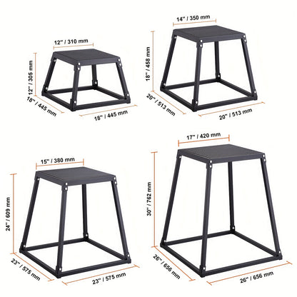 Plyobox – Jump Box – Fitness Box – Crossfit Box – Krachttraining Box – Stalen 3 Hoogtes 30-45-60 cm – Antislip & Stevig