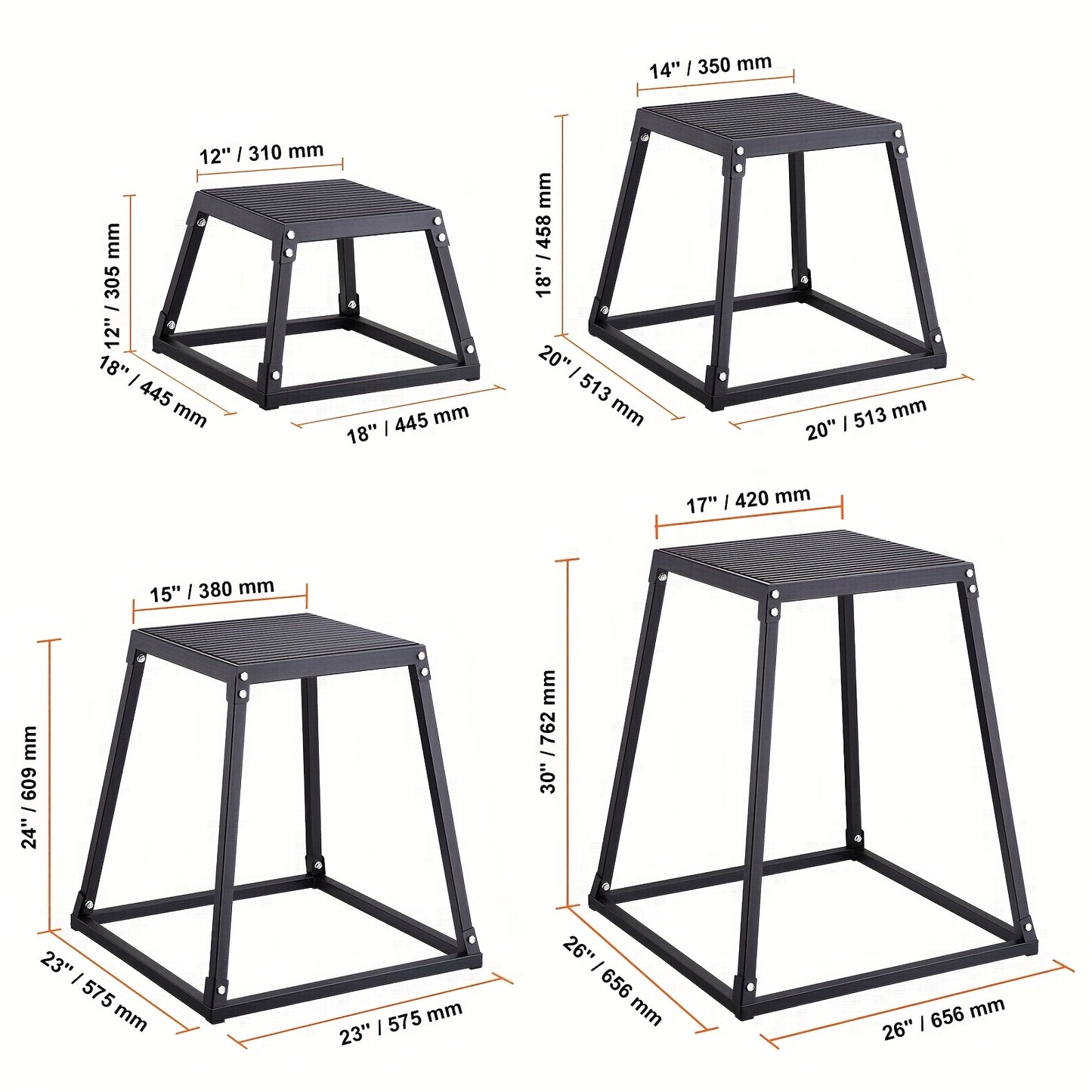 Plyobox – Plyometric Jump Box – Fitness Box – Jumpbox – Springbox – Verstelbare Hoogtes 30/45/60 cm – Robuust Stalen Frame met Anti-Slip Oppervlak