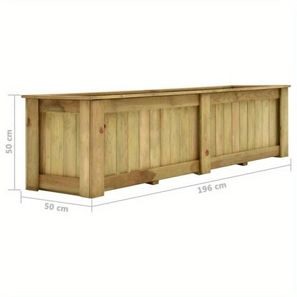 Hoogte Moestuinbak – Verhoogde Plantenbak – Kweekbak – Moestuinbak – Kruidenbak – Geïmpregneerd Vurenhout – Ruime Afmetingen 196x50x50 cm