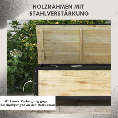 Opbergbox Tuin – Tuinkist – Tuinbox – Buitenkist – Tuinopberger – 121 Liter – Stevige Wielen – Weerbestendig Hout – Metalen Scharnieren – 100x50x43 cm