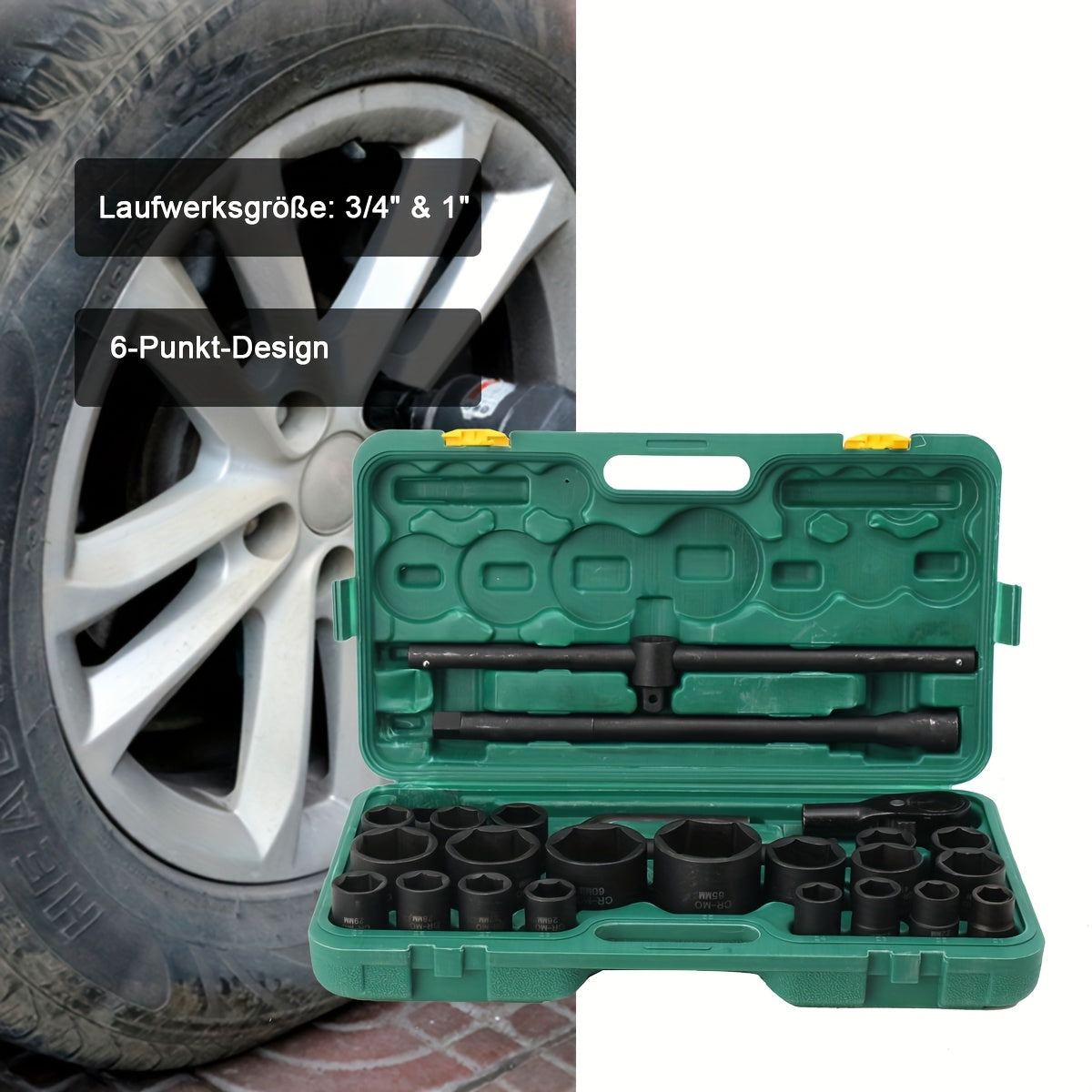 26-TLG 3/4" & 1" Inch 21-65mm Plug Nuts Truck Ratchet Box Plug Key Set