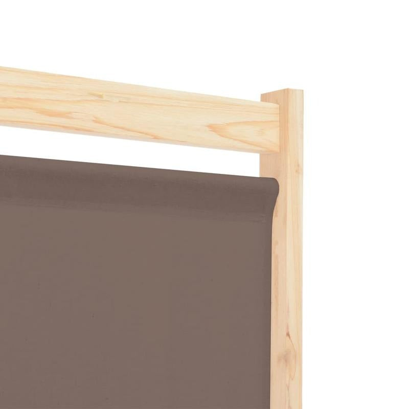 Kamerverdeler – Kamscherm – Ruimteverdeler – Scheidingswand – Panelenscherm – Bruin – 6 Panelen – 240 x 170 cm – Lichtgewicht Stof
