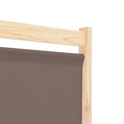 Kamerverdeler – Kamscherm – Ruimteverdeler – Scheidingswand – Panelenscherm – Bruin – 6 Panelen – 240 x 170 cm – Lichtgewicht Stof