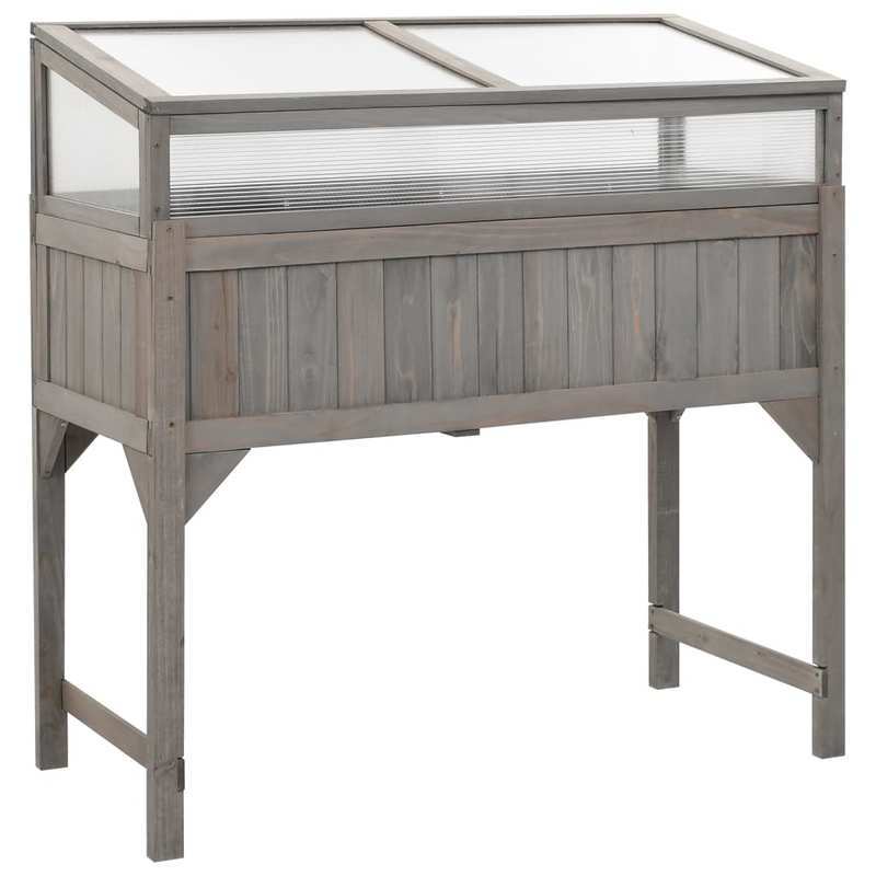 Kweekkas – Tuinkas – Broeikas – Plantenkas – Kweekbak – Verhoogde Plantenbak 110x54x120 cm – Massief Vurenhout – Transparante Kasafdekking Met Opbergplank