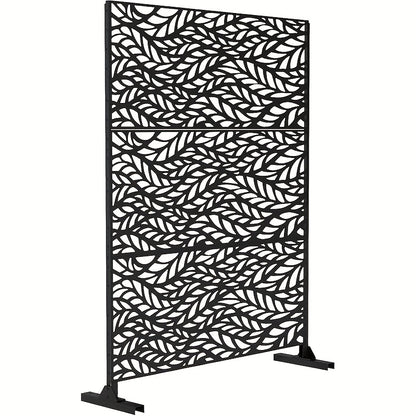 Extra Long 182.88cm Metal Privacy Screen Outdoor/Indoor - Heavy-Duty Freestanding Fence Panel with Stable Base, Modern Design - No Assembly Required, Weatherproof Room Divider for Garden, Patio, Balcony, Poolside - Decorative