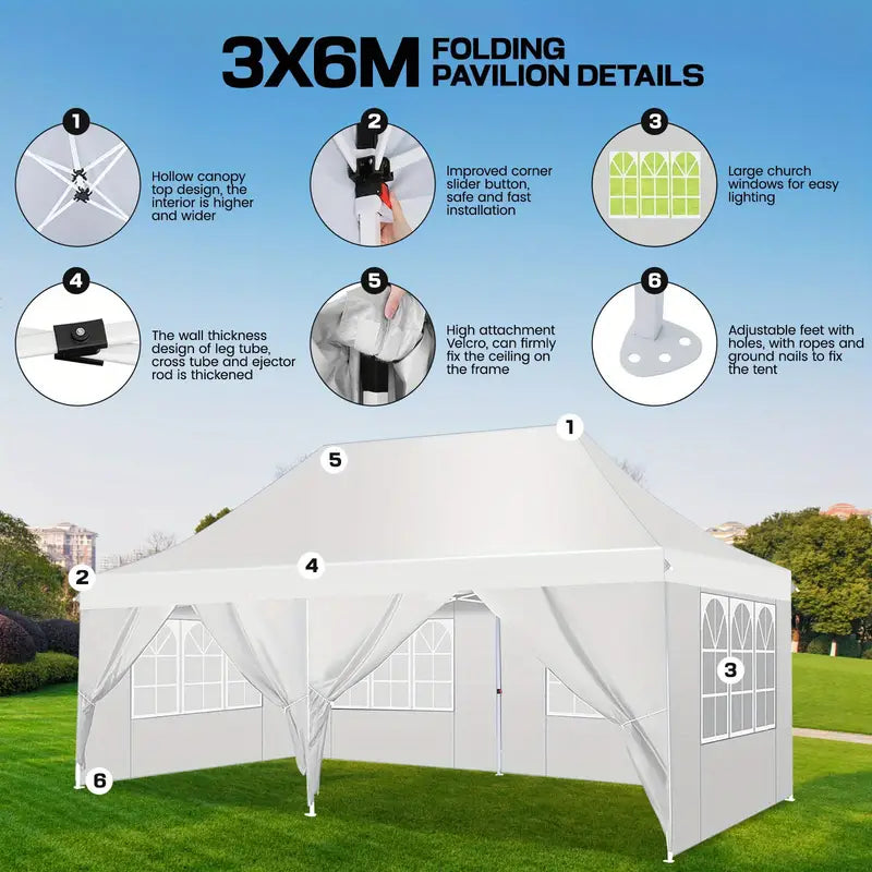 Strandtent – Pop-up Tent – Zonnestand – Windscherm – Zonnescherm – 3x3 Meter – Windbestendig – Snelle Montage