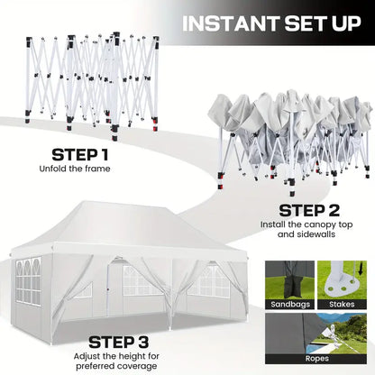 Strandtent – Pop-up Tent – Zonnestand – Windscherm – Zonnescherm – 3x3 Meter – Windbestendig – Snelle Montage