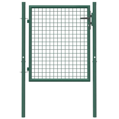 Solid Fence gate steel 100 x 75cm green, Garden Fencing, Outdoor Gate, Modern Fencing, Minimalist Gate, Longlasting Gate, Rustresistant Gate, Metal Fence, Gate Post