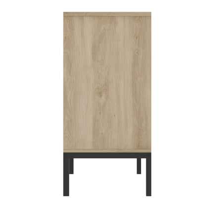 80.01cm Modern Rattan Storage Buffet Cabinet with Adjustable Shelves - -Standing Sideboard Suitable for, Dining Room, Entryway - Wood Tone Pantry Cabinet, Assembly Required