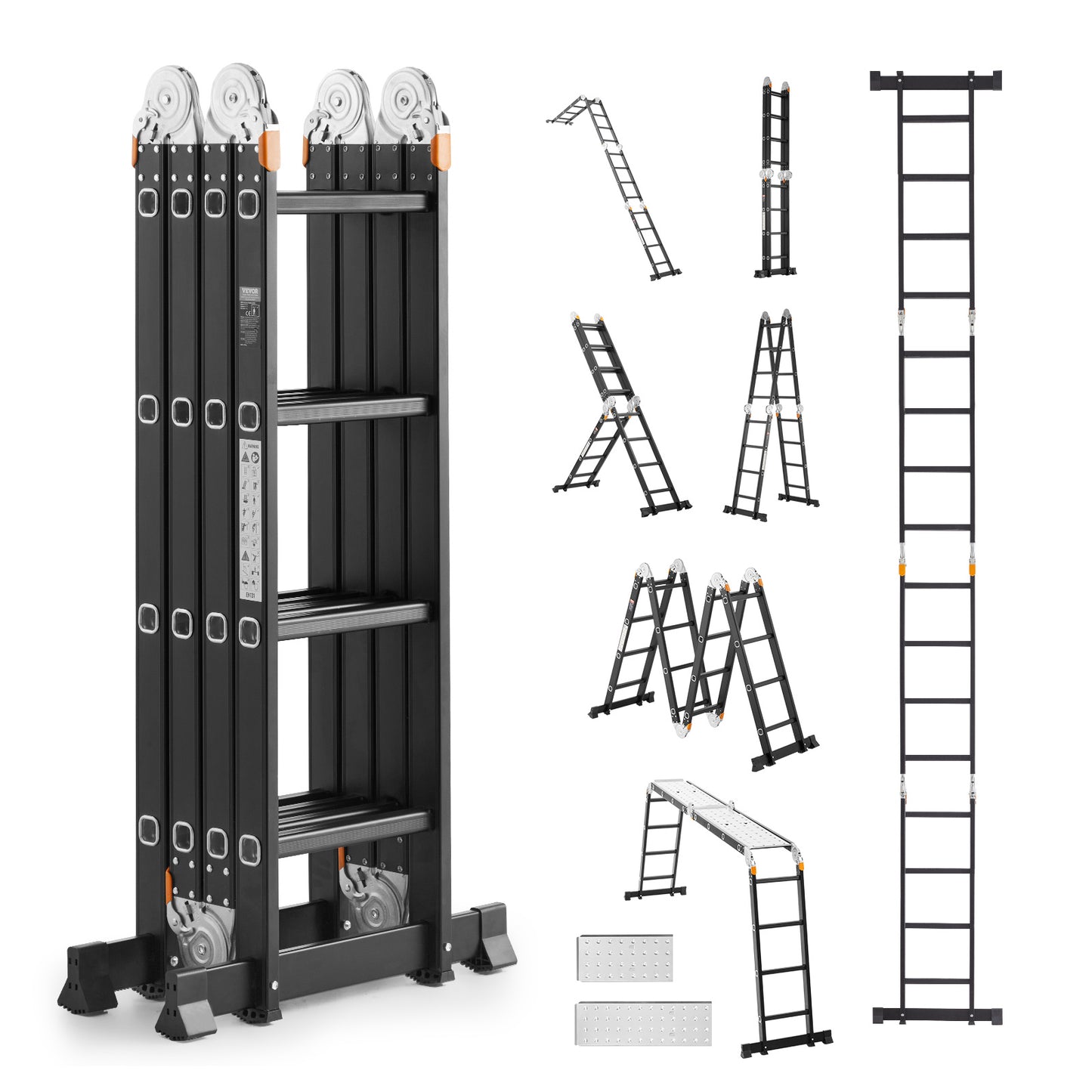 Opvouwbare Ladder – Multi Ladder – Stelling – Klapladder – Werkplatform – 7-in-1 Functionaliteit – 4,7 Meter Hoogte – Aluminium Veiligheidsladder