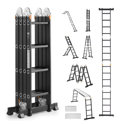 Opvouwbare Ladder – Multi Ladder – Stelling – Klapladder – Werkplatform – 7-in-1 Functionaliteit – 4,7 Meter Hoogte – Aluminium Veiligheidsladder