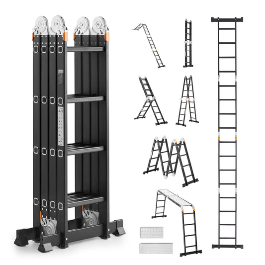 Opvouwbare Ladder – Multi Ladder – Stelling – Klapladder – Werkplatform – 7-in-1 Functionaliteit – 4,7 Meter Hoogte – Aluminium Veiligheidsladder