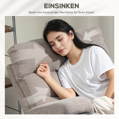 Massagestoel – Elektrische Relaxstoel – Massagefauteuil – Massagestoel met Liftfunctie – Elektrische Massagestoel Lichtbruin – 8 Vibratiepunten – 2 Afstandsbedieningen