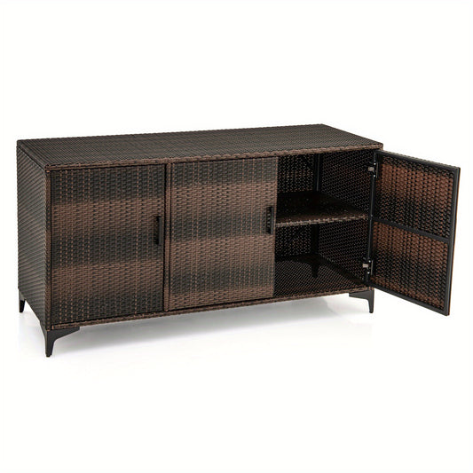 Opbergbox – Opbergdoos – Berging – Organizer – Kast – 318L Inhoud – PE Rattan Metalen Frame