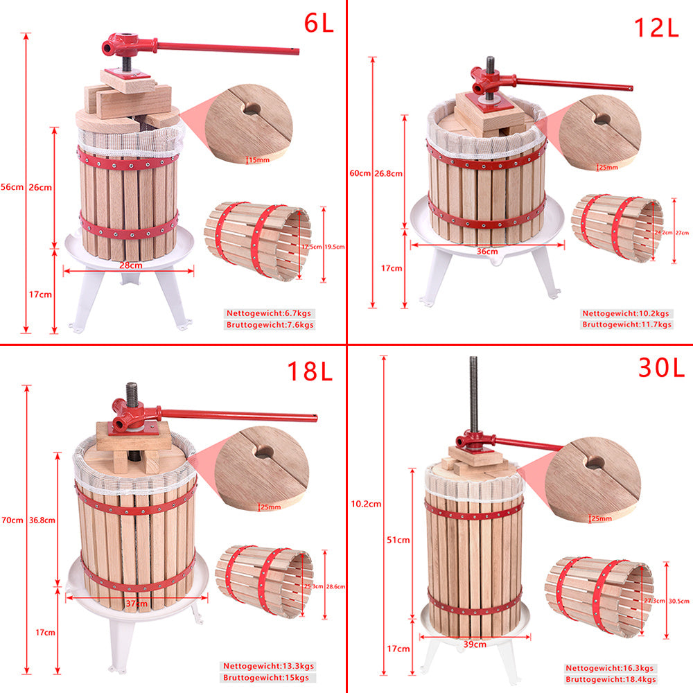 Handmatige Juicer – Fruitpers – Citruspers – Sapcentrifuge – Slowjuicer – 7 Liter Grote Inhoud – Robuust Metalen Ontwerp – Eenvoudig Schoon Te Maken
