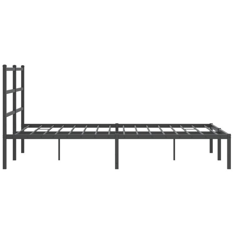 Metalen Bedframe – Stalen Bed Frame – Bedframe Zonder Matras – Metaal Bed Bodem – Zwart Hoofdbord – 135x190 cm – Stevig & Duurzaam