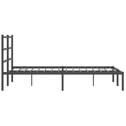 Metalen Bedframe – Stalen Bed Frame – Bedframe Zonder Matras – Metaal Bed Bodem – Zwart Hoofdbord – 135x190 cm – Stevig & Duurzaam