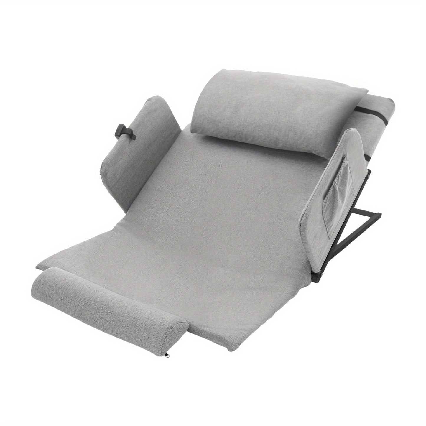 Verstelbare Bedrugleuning – Bedsteun – Rugsteun – Stoelrugleuning – Armsteunen – Comfortabel Linnen Kussen – Hoogwaardig Koolstofstaal Frame