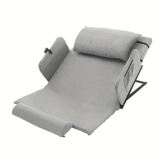 Verstelbare Bedrugleuning – Bedsteun – Rugsteun – Stoelrugleuning – Armsteunen – Comfortabel Linnen Kussen – Hoogwaardig Koolstofstaal Frame