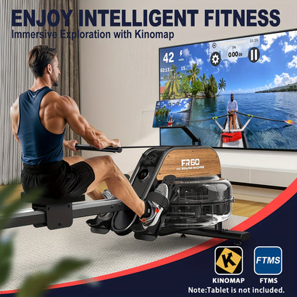 Water Roeimachine – Roeitrainer – Fitness Roeimachine – Home Gym Roeier – Indoor Rower – 28L Waterweerstand – LED Display Met Tablet Houder – Zwart
