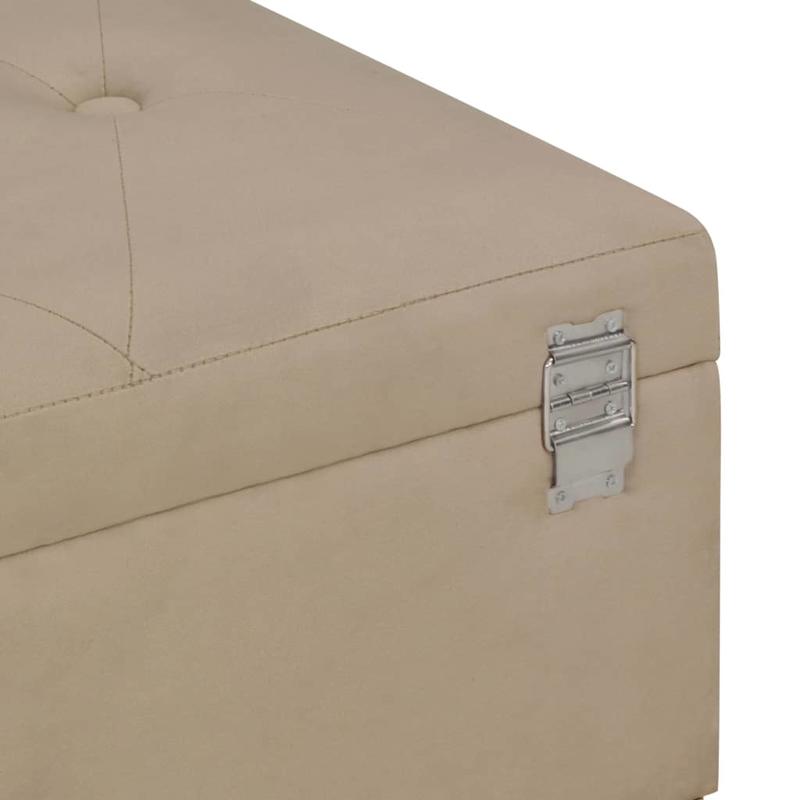 Modern Velvet Beige Storage Bench with Hidden Compartment, 105cm Wooden Entryway Shoe Rack or Living Room Stool, Sleek Design with Metal Legs, Entryway Shoe Storage | Modern Bench | Velvet Upholstery