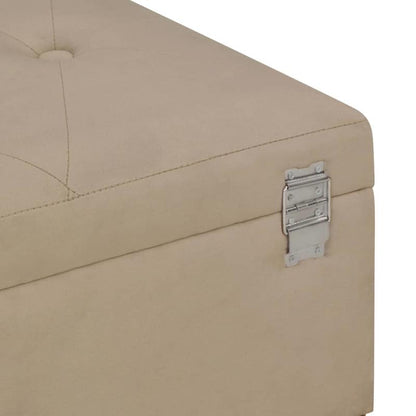 Modern Velvet Beige Storage Bench with Hidden Compartment, 105cm Wooden Entryway Shoe Rack or Living Room Stool, Sleek Design with Metal Legs, Entryway Shoe Storage | Modern Bench | Velvet Upholstery