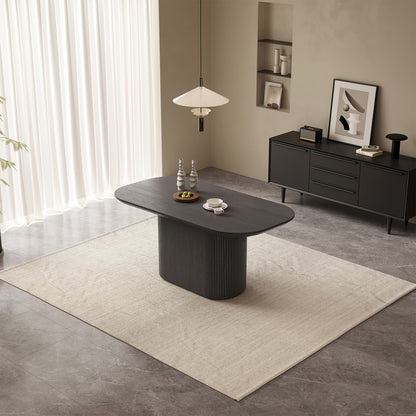 Eettafel – Tafel – Keukentafel – Eetkamertafel – Ovale Tafel – Donkergrijs – Ruimtebesparend – Voor 4-8 Personen – Hardhout & Kunstboard – 220 cm