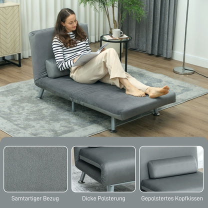 Bedbank – Slaapstoel – Slaapbank – Sofa Bed – Logeerbed – Verstelbare Rugleuning – Compact Formaat 75x70x70 cm – Onderhoudsvriendelijke Bekleding
