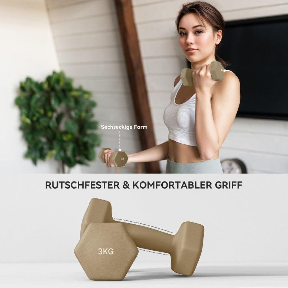 Dumbbells, Dumbbell Sets, 6pcs Dumbbell Sets (Including Dumbbell Plates), Steel Dumbbell Sets, 1 Kg, 2 Kg, 3 Kg, Their Shape Is Firmly Fixed in The Appropriate Position And Will Not Roll Away, Making Them Ideal for Effective