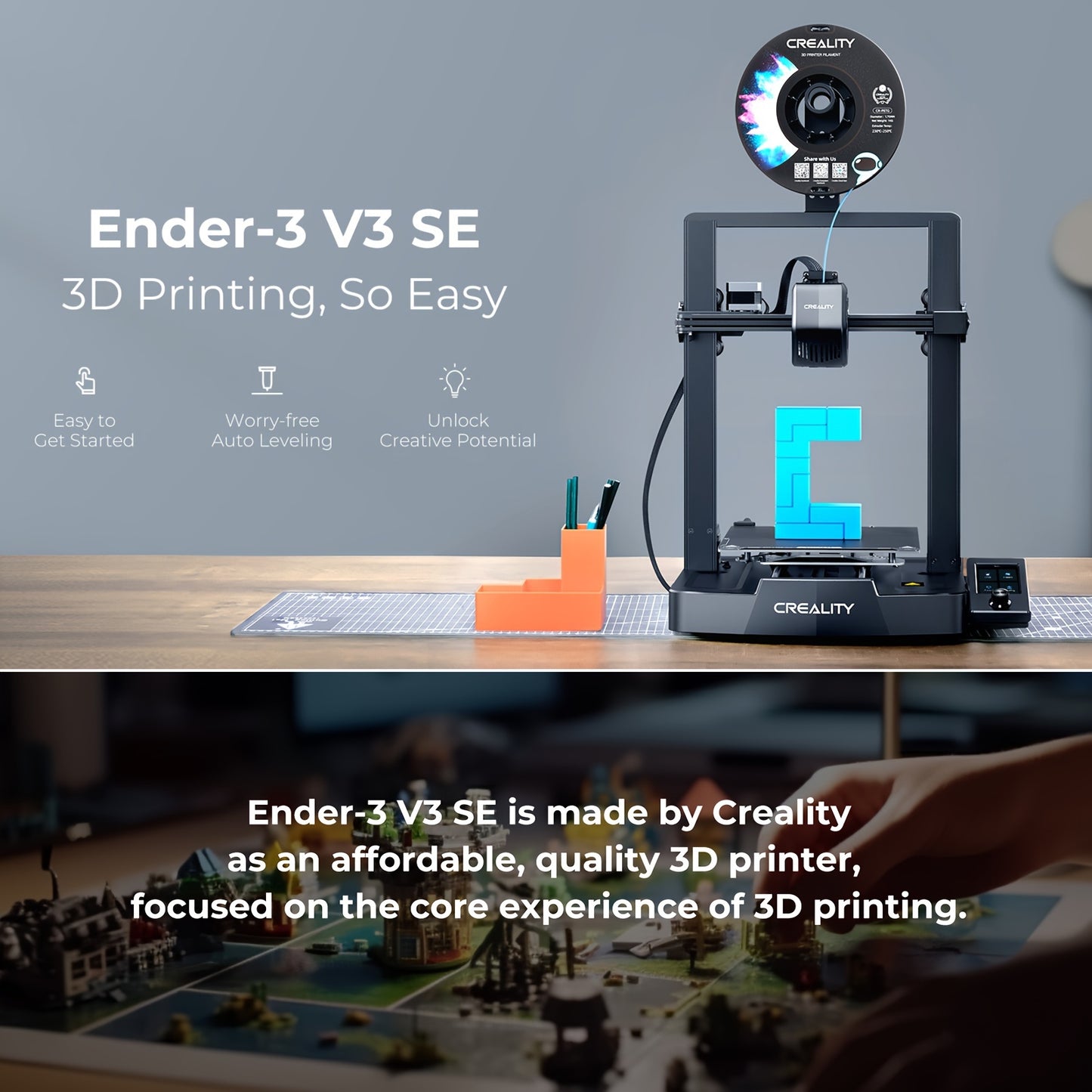 3D-printer – 3D Printmachine – Additive Printer – 3D Printer Kit – Zwart – Snelle Prints Tot 250 mm/s – Directe Sprite Extruder