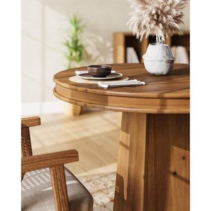 Ronde Eettafel – Kleine Tafel – Keukentafel – Bistrotafel – Tafel Voor 2 Personen – 80 cm Diameter – MDF Houtnerf Afwerking – Modern Farmhouse Design