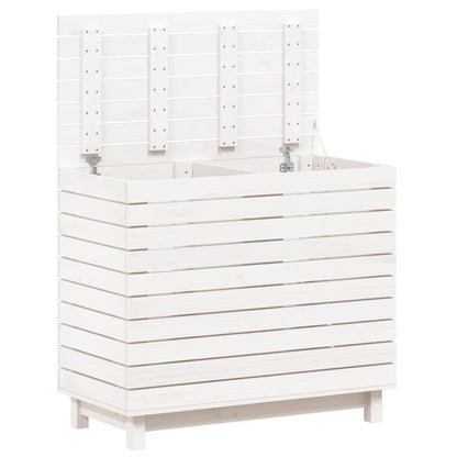 Wasmand – Wasbox – Wassorteerder – Waszak – Opbergmand – Massief Grenenhout – Groot Formaat 88,5x44x76 cm – Witte Afwerking