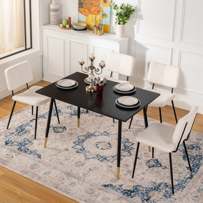Uitschuifbare Eettafel – Tafel – Eetkamertafel – Uitklapbare Tafel – Industriële Eettafel – Voor 4-6 Personen – Stalen Frame Zwart-Goud – Anti-Roest & Waterbestendig