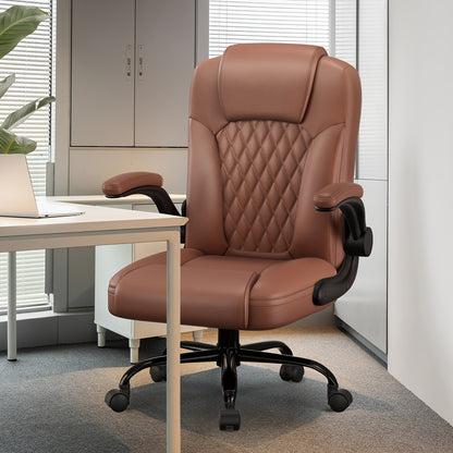 Authmic Office Chair Ergonomic Desk Chair Executive Chair with Padded Armrests Foldable, Height Adjustable, Rocking Function And Headrest Comfortable for Home Office Office Chair 150kg