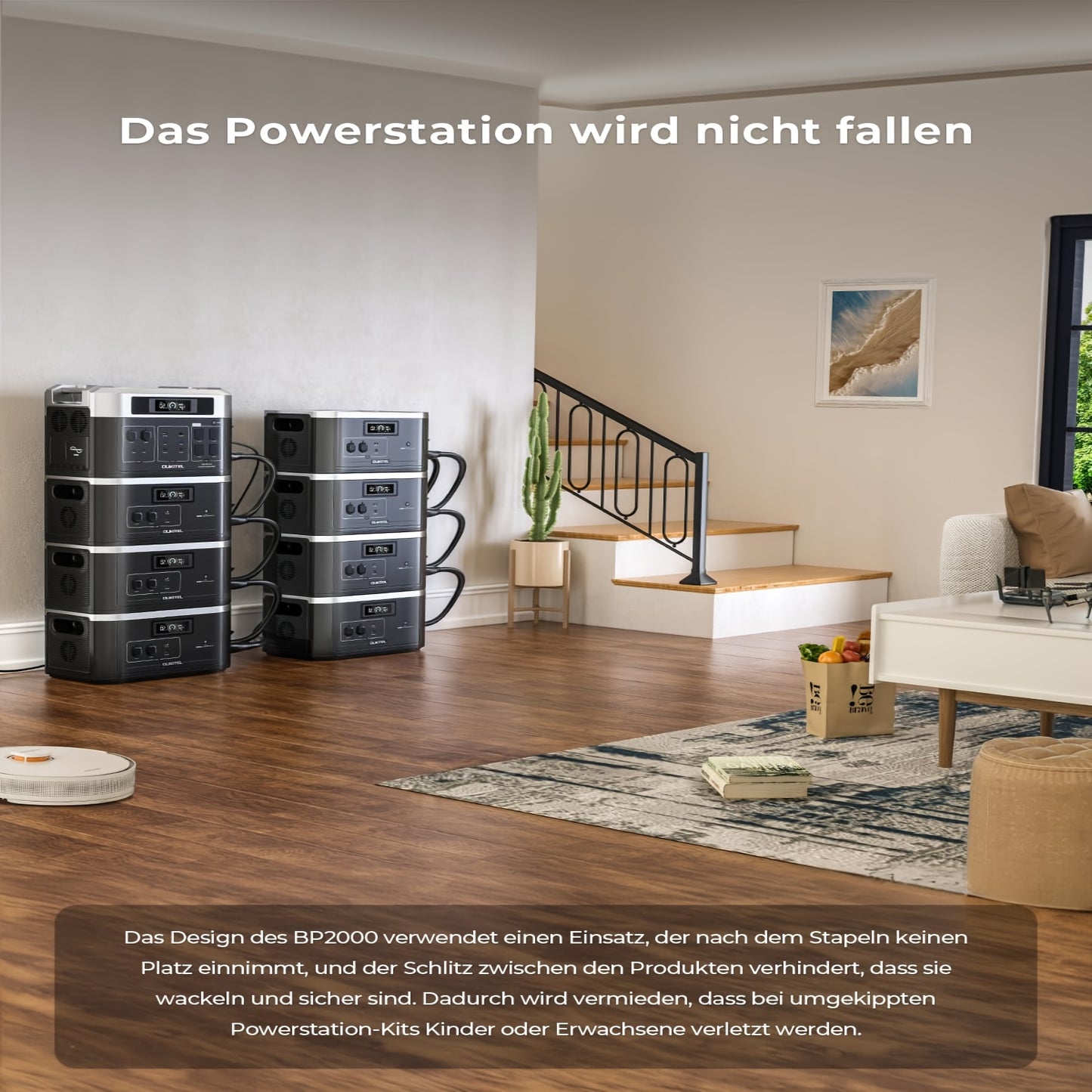 Powerstation – Energiecentrale – Noodstroomvoorziening – Draagbare Generator – Solar Powerstation – 2048Wh Capaciteit – 2200W Output – LiFePO4 Batterij – Snelladen – Lange Levensduur 3500+ Cycli